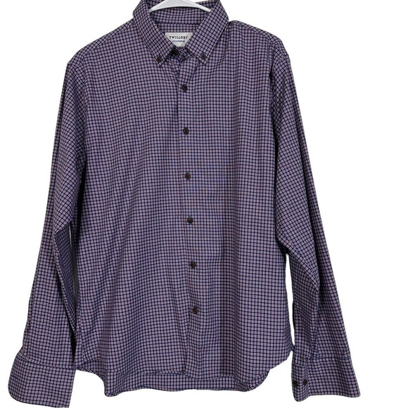 Twillory Untuck(able) Blue Red Appalachia Check Button Down Shirt - Picture 4 of 9
